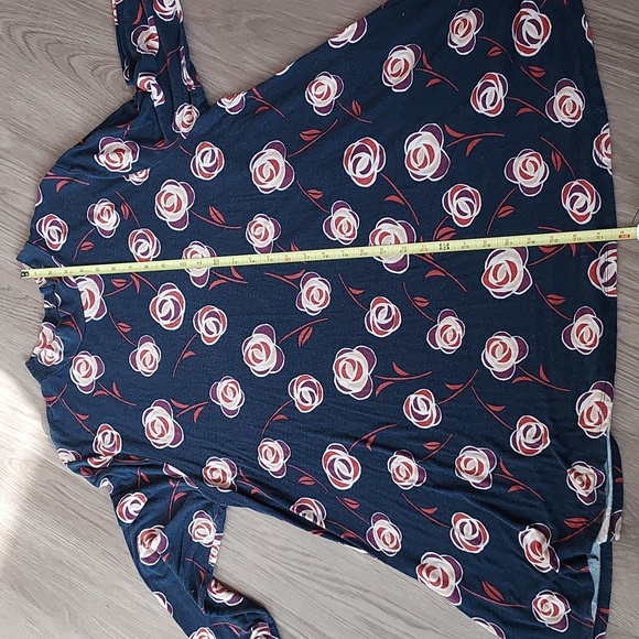 Style & Co. Mock turtleneck long sleeve blue with flower print xxl - Picture 8 of 9